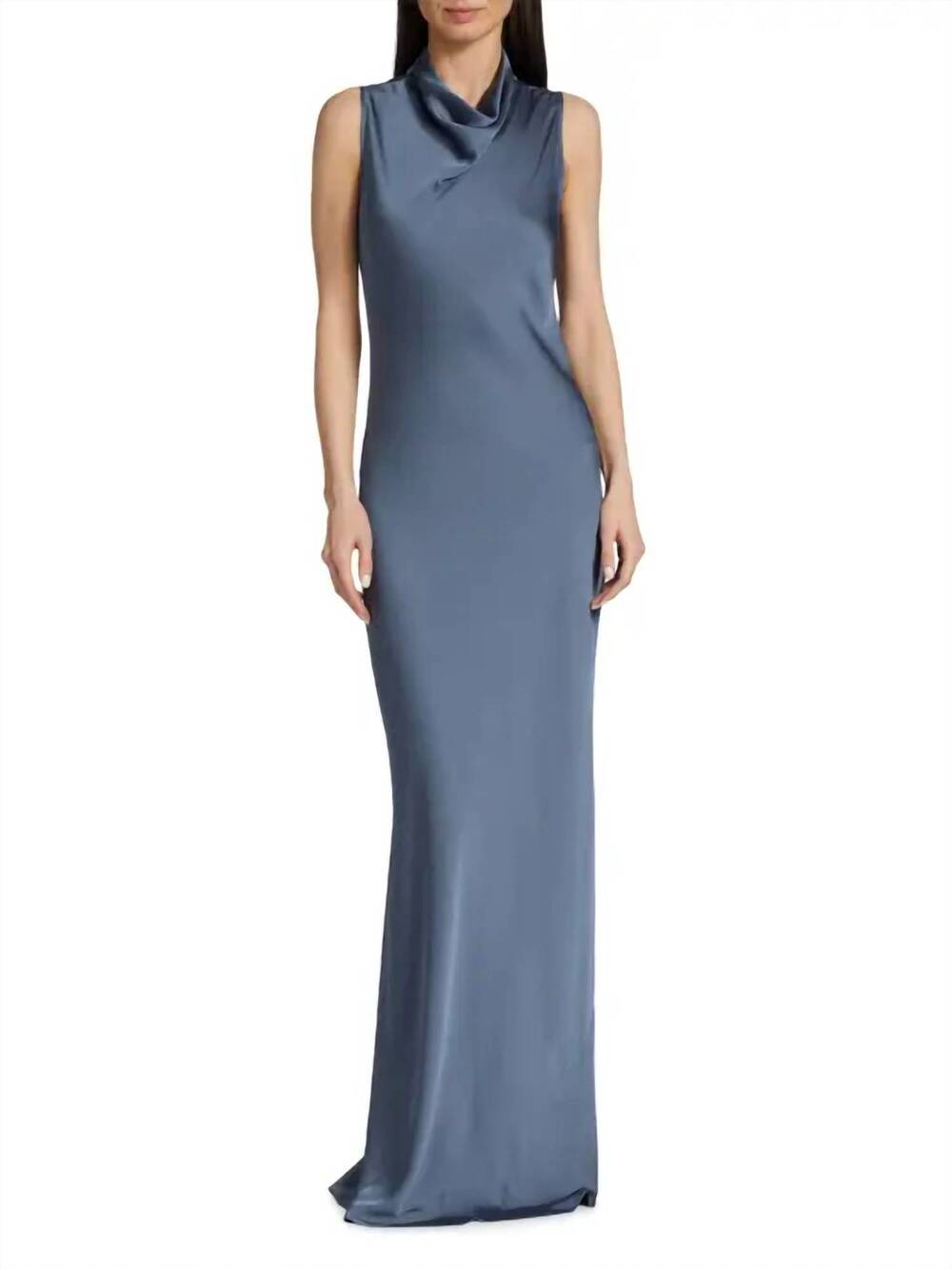 NEW BRUNELLO CUCINELLI veronica beard cowl neck dress in blue